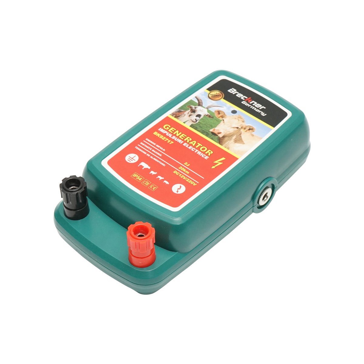 Aparat generator de impulsuri 2 Joule, 20Km pentru gard electric 12V/220V, IP54 Breckner Germany